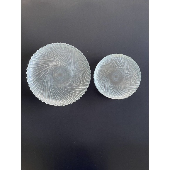 14-piece Arcoroc France Seabreeze Dinner/Salad Plates Clear Glass Swirl